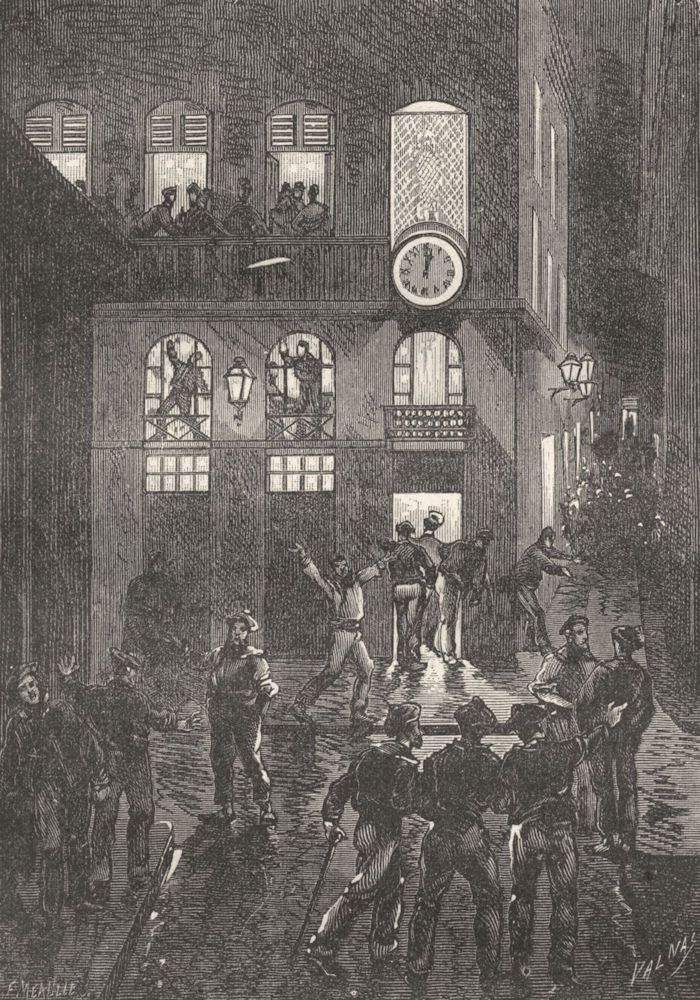 BOUCHES-DU-RHÔNE. Marseille. La place Vivaux 1880 old antique print picture